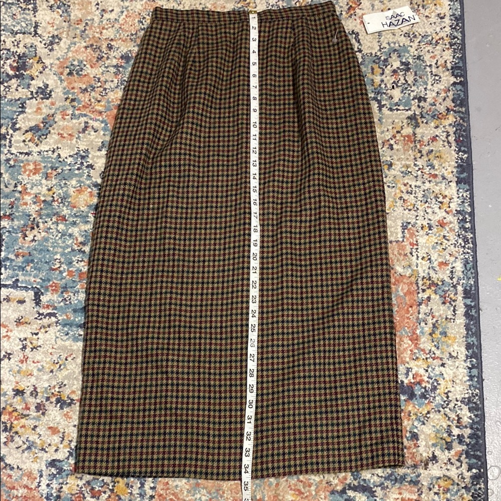 ISAAC HAZAN Vintage Wool Blend Midi Pencil Skirt - Picture 11 of 11